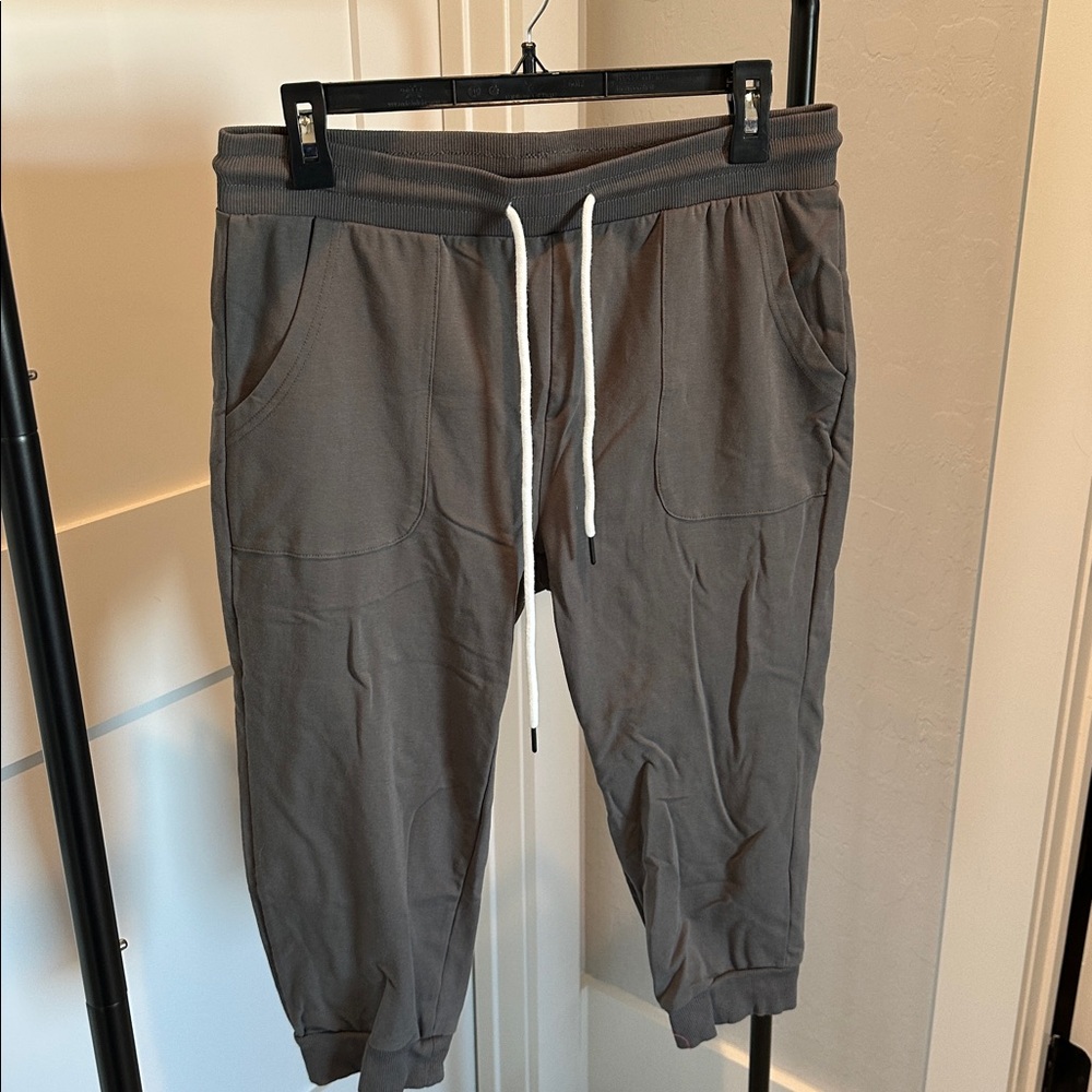 Gray Jogger Pants with Drawstring